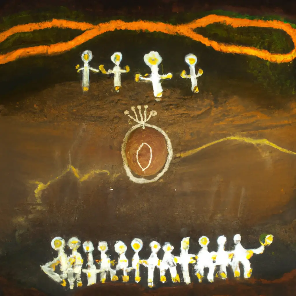 Cave art depicting an ancient egg champion